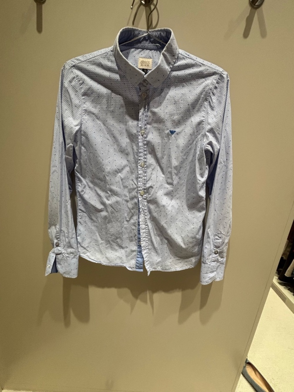Boys Armani junior Button-Down dress Shirt light blue 14
